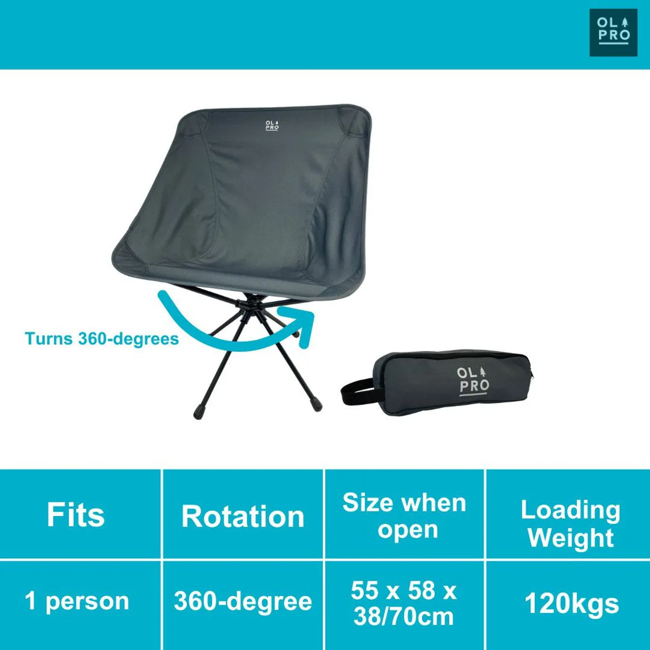 Olpro 360° Rotating ultralight chair