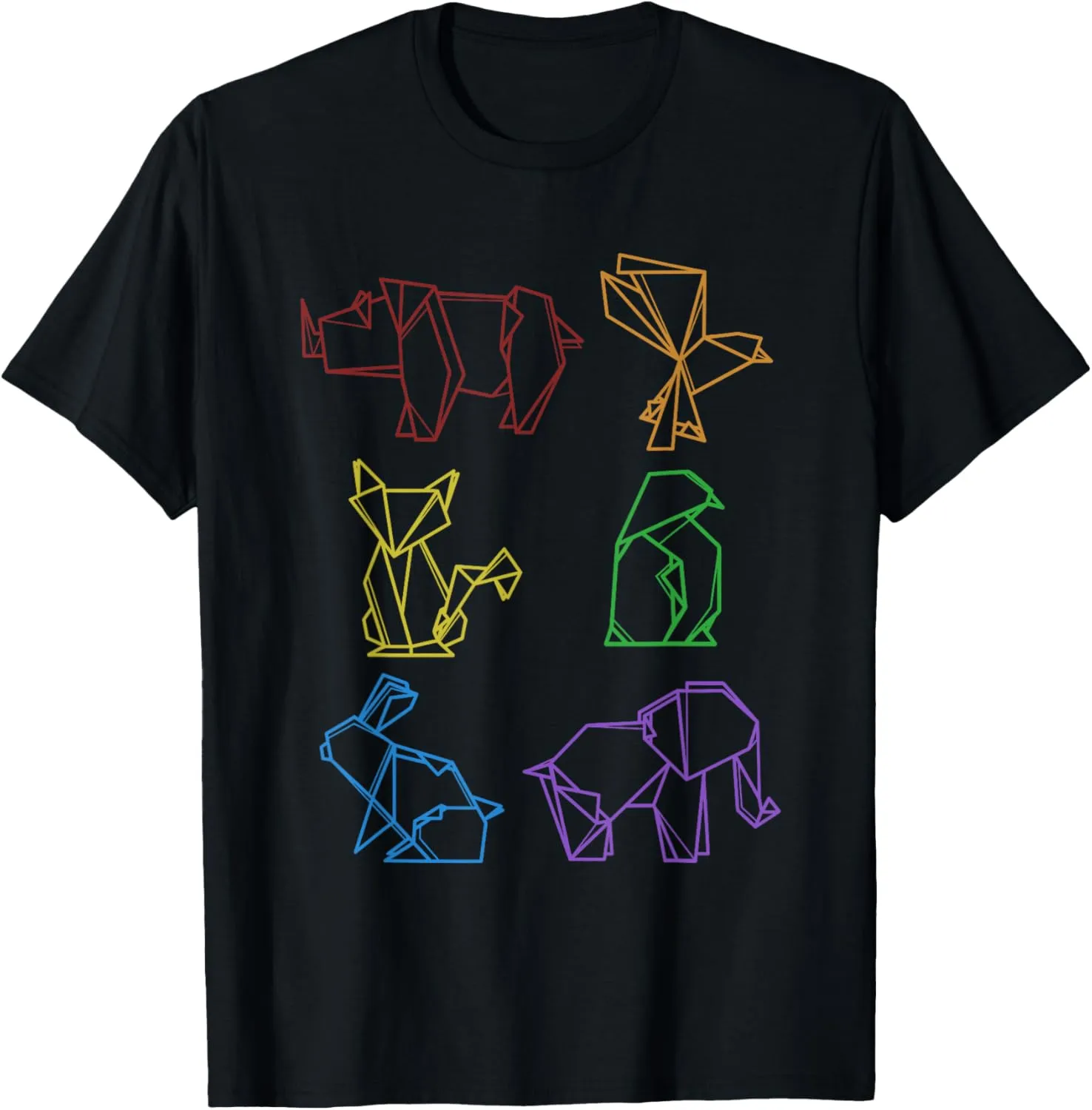 Origami LGBT Rainbow Owl Paper Crane Folding Master Origami T-Shirt