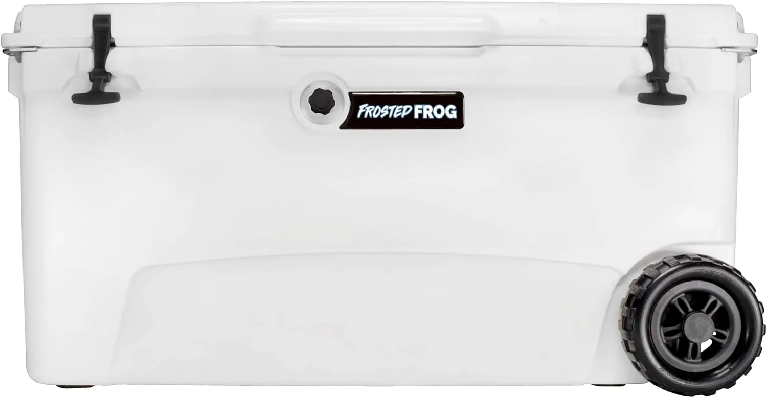 Original 110 Quart Ice Chest Heavy Duty High Performance Roto-Molded Commercial Grade Insulated Cooler with Wheels