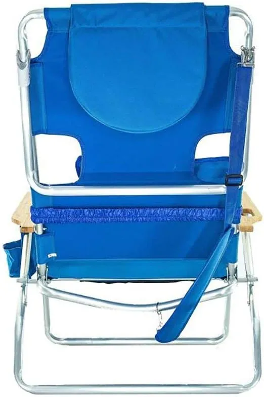Ostrich Deluxe Padded 3-N-1 Outdoor Lounge Reclining Beach Chair, Blue (2 Pack)