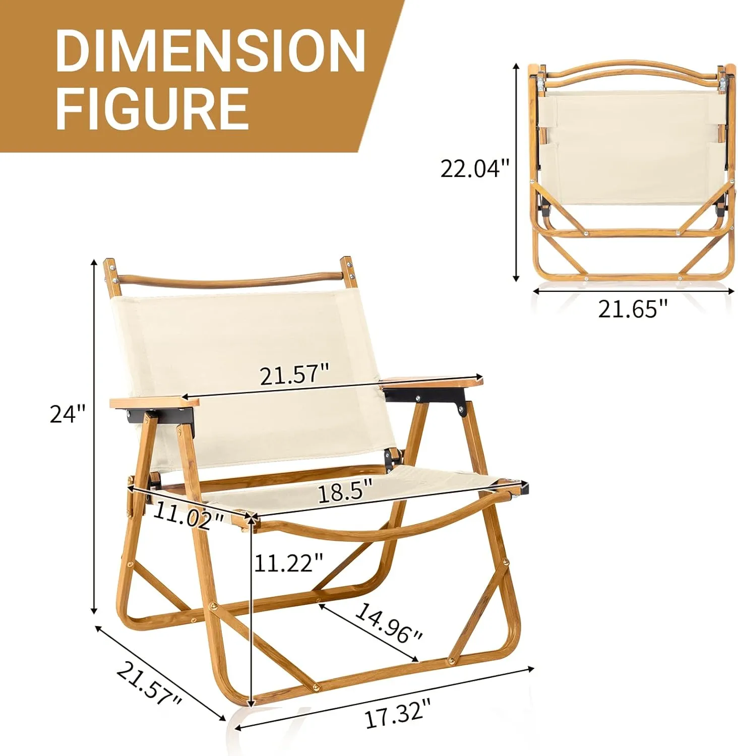 Outvita Portable Folding Camping Chair, 2pcs Ultralight Low Beach Chair, Durable Aluminum Frame Armchairs for Hiking Concert Fishing Picnic, Supports 225Lbs