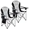 Oversized Camping Folding Chair with Lumbar Support & Cooler Bag