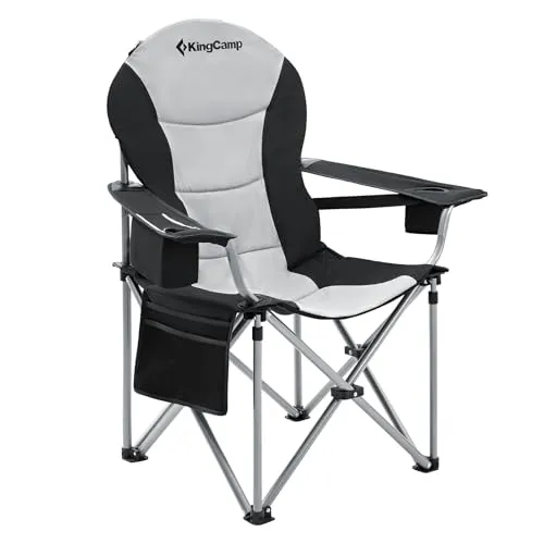Oversized Camping Folding Chair with Lumbar Support & Cooler Bag
