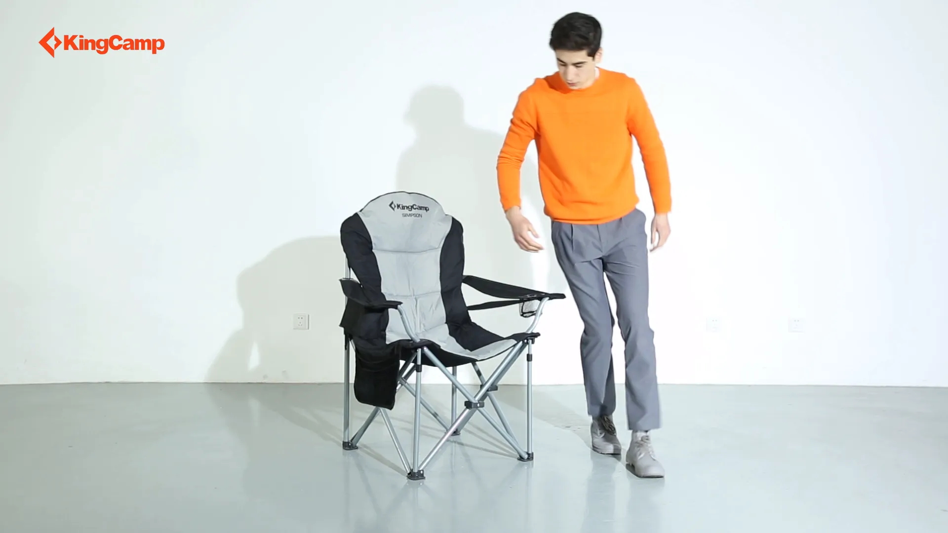 Oversized Camping Folding Chair with Lumbar Support & Cooler Bag