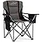 Oversized Fully Padded Camping Chair w/ Lumbar Support,Heavy Duty Quad Fold Chair