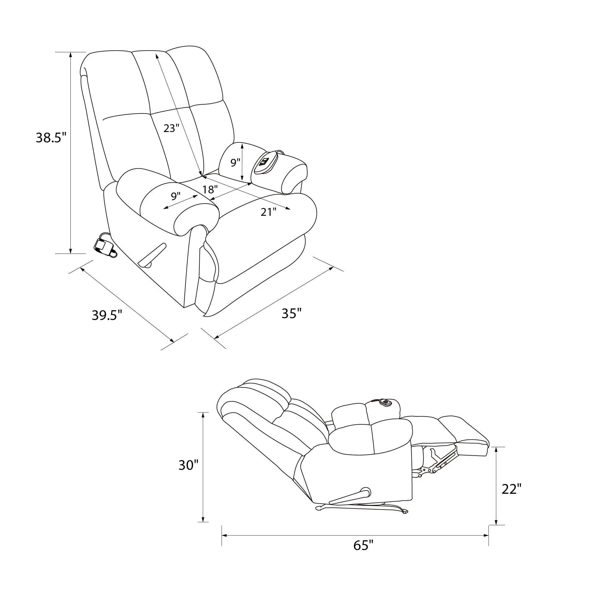 Padded Massage Chair Recliner