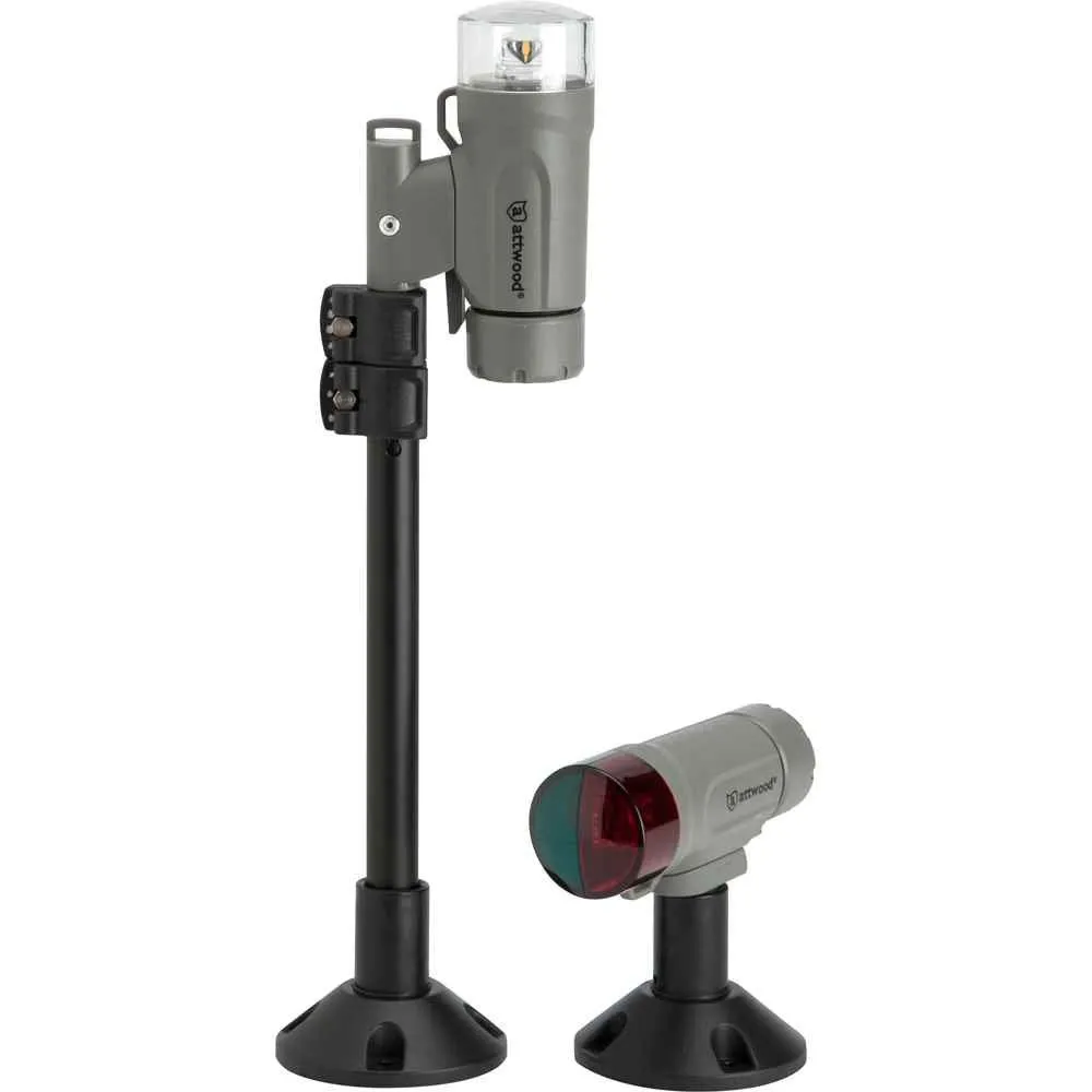 PaddleSport Portable Navigation Light Kit - Screw Down or Adhesive Pad - Gray