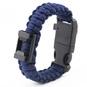 Paracord Survival Bracelet with Bottle Opener, Hiking Scraper, Emergency Whistle, Compass, Fire Starter