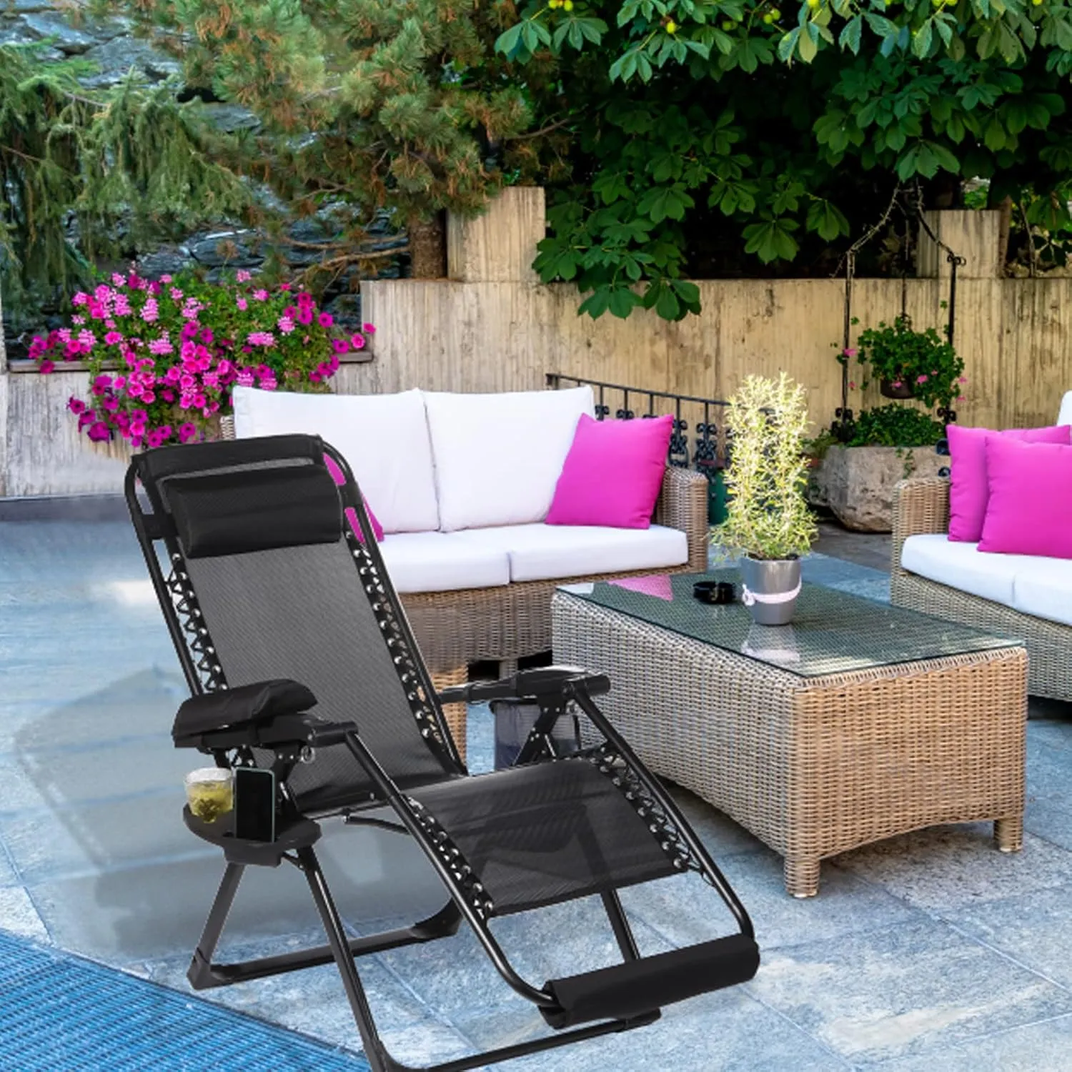 PATIKIL Gravity Chair Replacement Fabric, Anti-Gravity Chair Cloth Recliners Repair Tool for Patio Camping Outdoor, Black