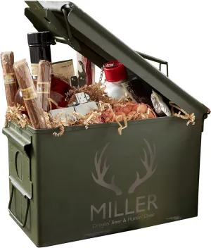 Personalization Universe Personalized 30 Cal Ammo Storage Box - Military Style Ammo Can for Hunting/Gifting - Lockable Small Ammo Box - Ideal Regalo para Hombre, Husband