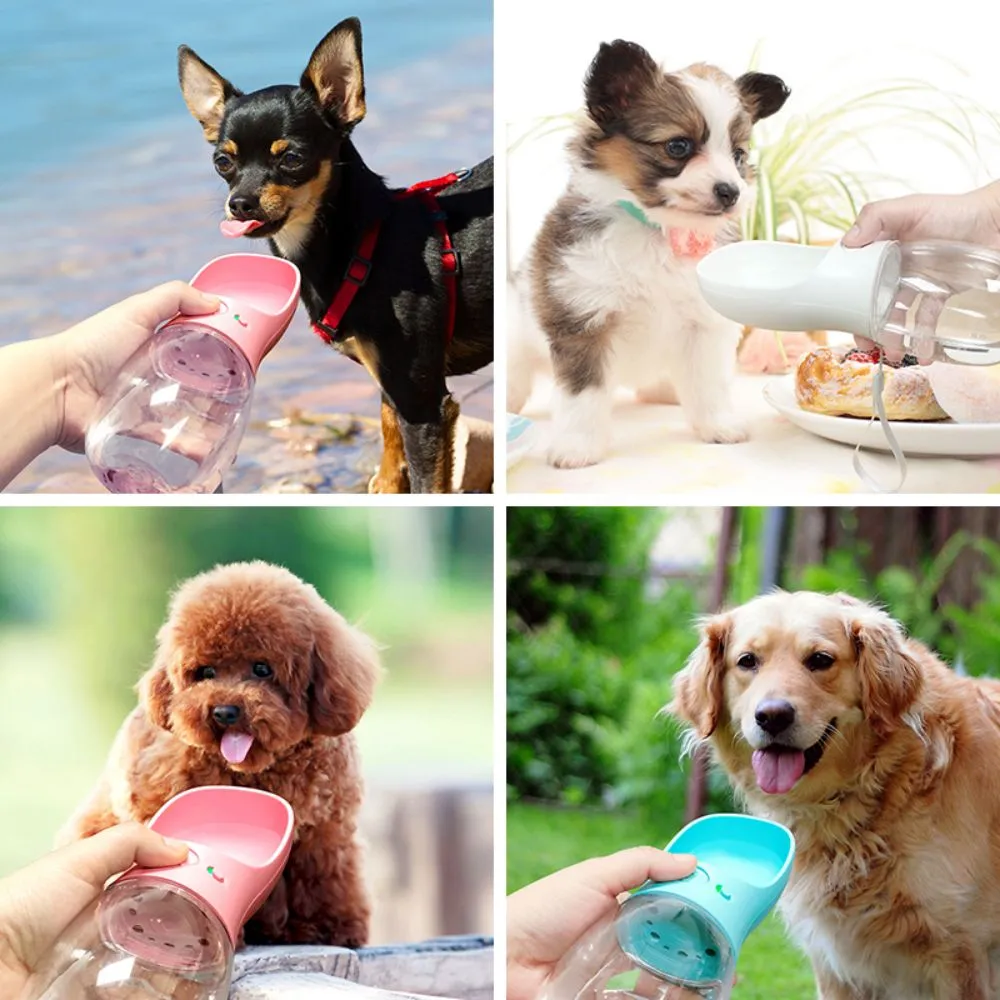 Pet Travel Water Bottle Portable Dogs Drinking Feeder Leak-Proof Dispenser - Blue