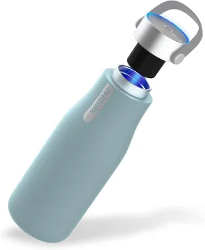 PHILIPS Water GoZero UV Self-Cleaning Smart Water Bottle Vacuum Stainless Steel Insulated Water Bottle with Handle Double-wall, Auto Cleaning, Keep Drink Hot or Cold, BPA Free, Blue, 20 oz