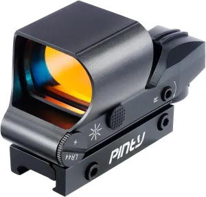 PINTY Red Dot Sight, 1x40 Reflex Sight with 2MOA Red Dot 6 Brightness Levels 4 Reticle Patterns for Picatinny Weaver Rails, Tactical Scope for Long Guns Hunting Rifles Pistols More, Batteries Incl