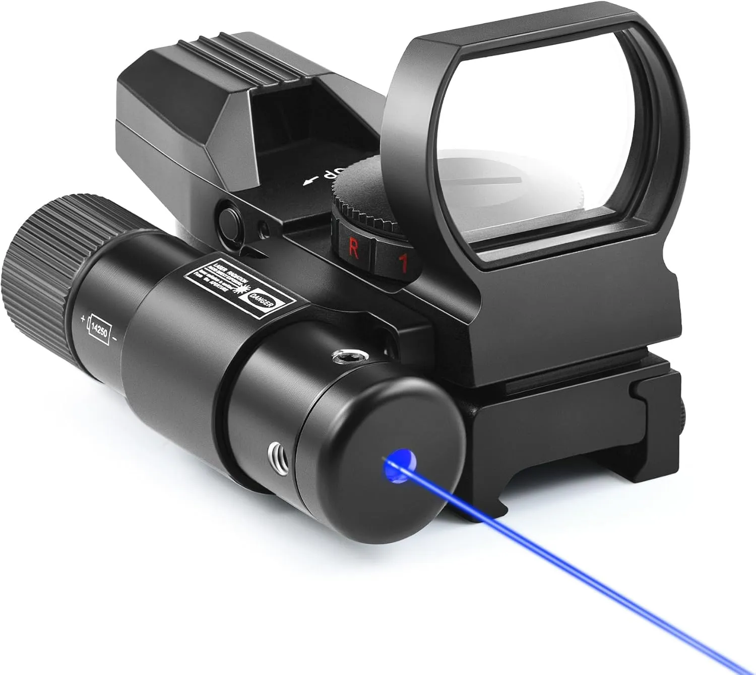 PINTY Reflex Sight with 4 Reticle Optics, Red Dot Sight with Laser, Red & Green Dot Sight Optics with 5 Brightness Levels for 20MM Picatinny Weaver Rails