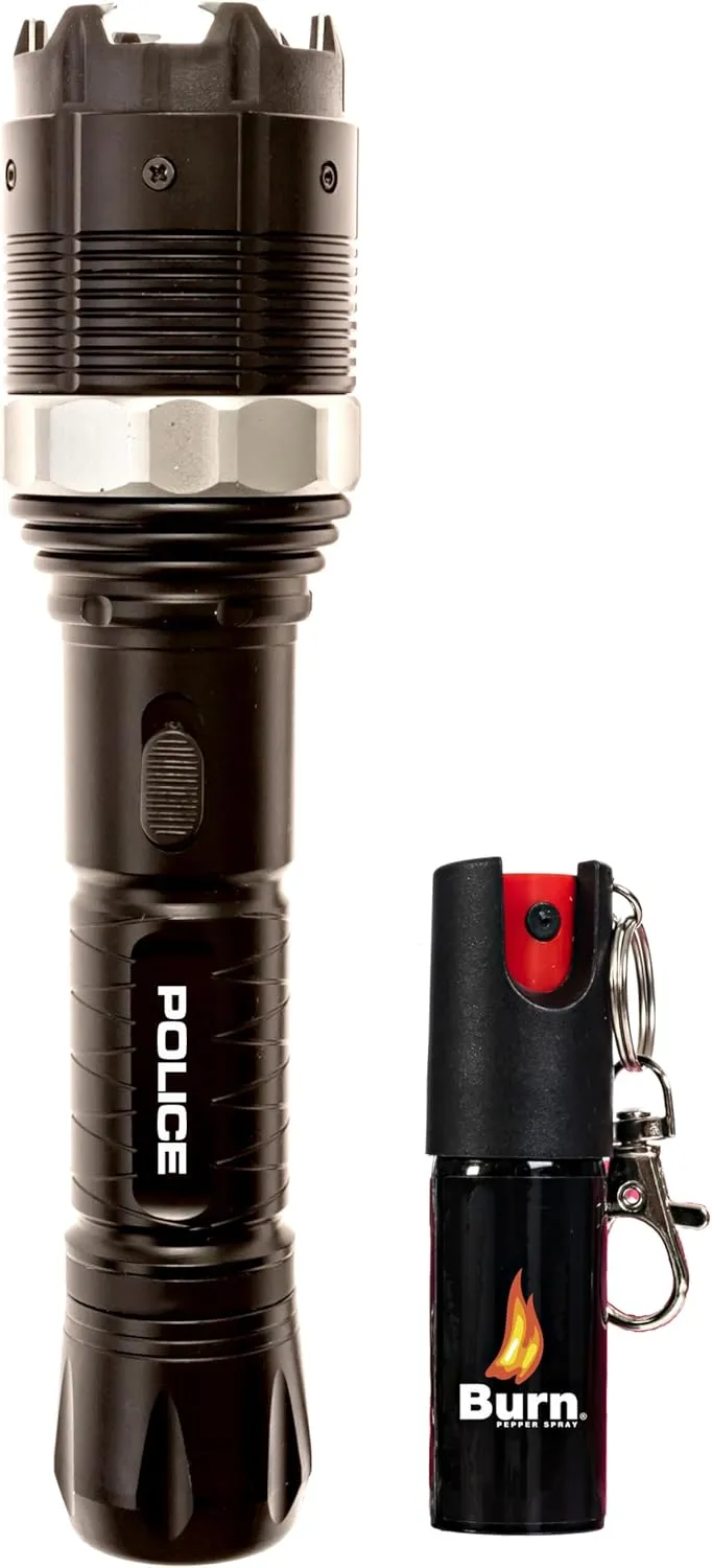 Police Stun Gun Burn Pepper Spray Combo for Self Defense - 8810