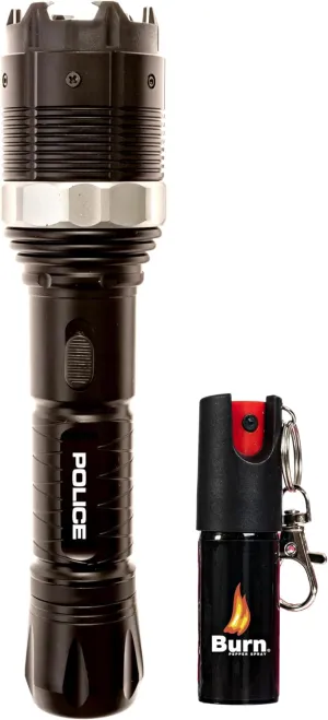 Police Stun Gun Burn Pepper Spray Combo for Self Defense - 8810