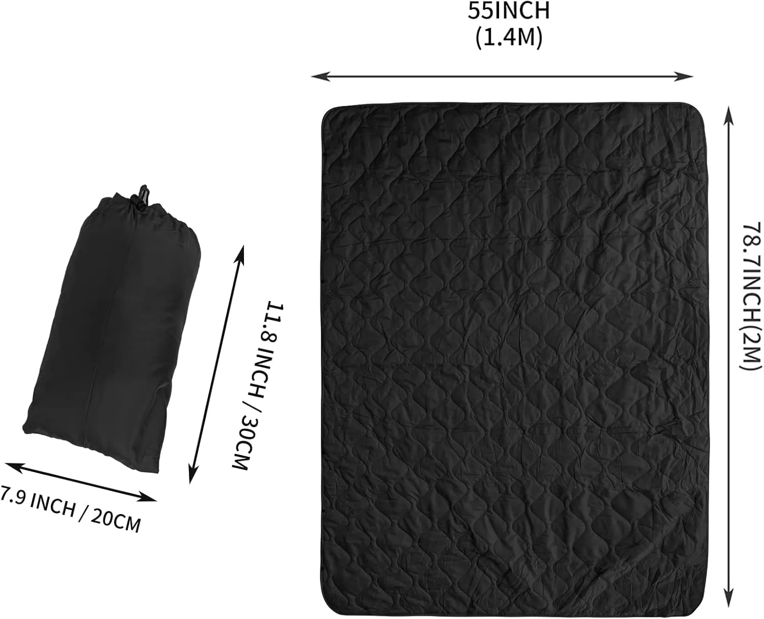 Poncho Liner Military Insulation Outdoor Camping Blanket for Travel, Beach, Grass, Picnic, Car Emergency, Outdoor, Survival