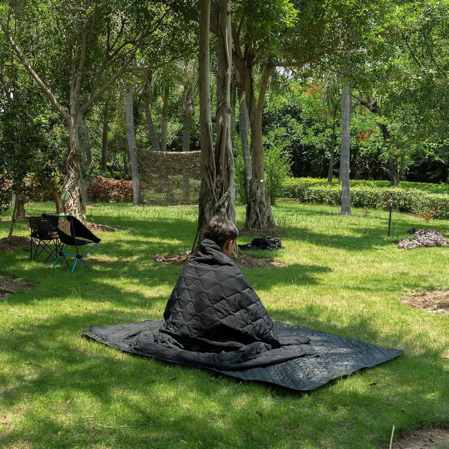 Poncho Liner Military Insulation Outdoor Camping Blanket for Travel, Beach, Grass, Picnic, Car Emergency, Outdoor, Survival