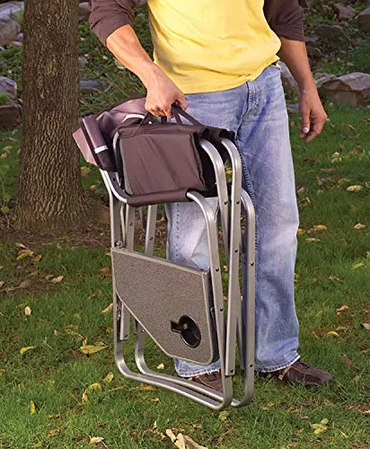 Portable Aluminum Camp Chair w/ Side Table & Cup Holder,Lightweight Folding Chair