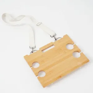 Portable Wine and Cheese Table Le Weekend Natural