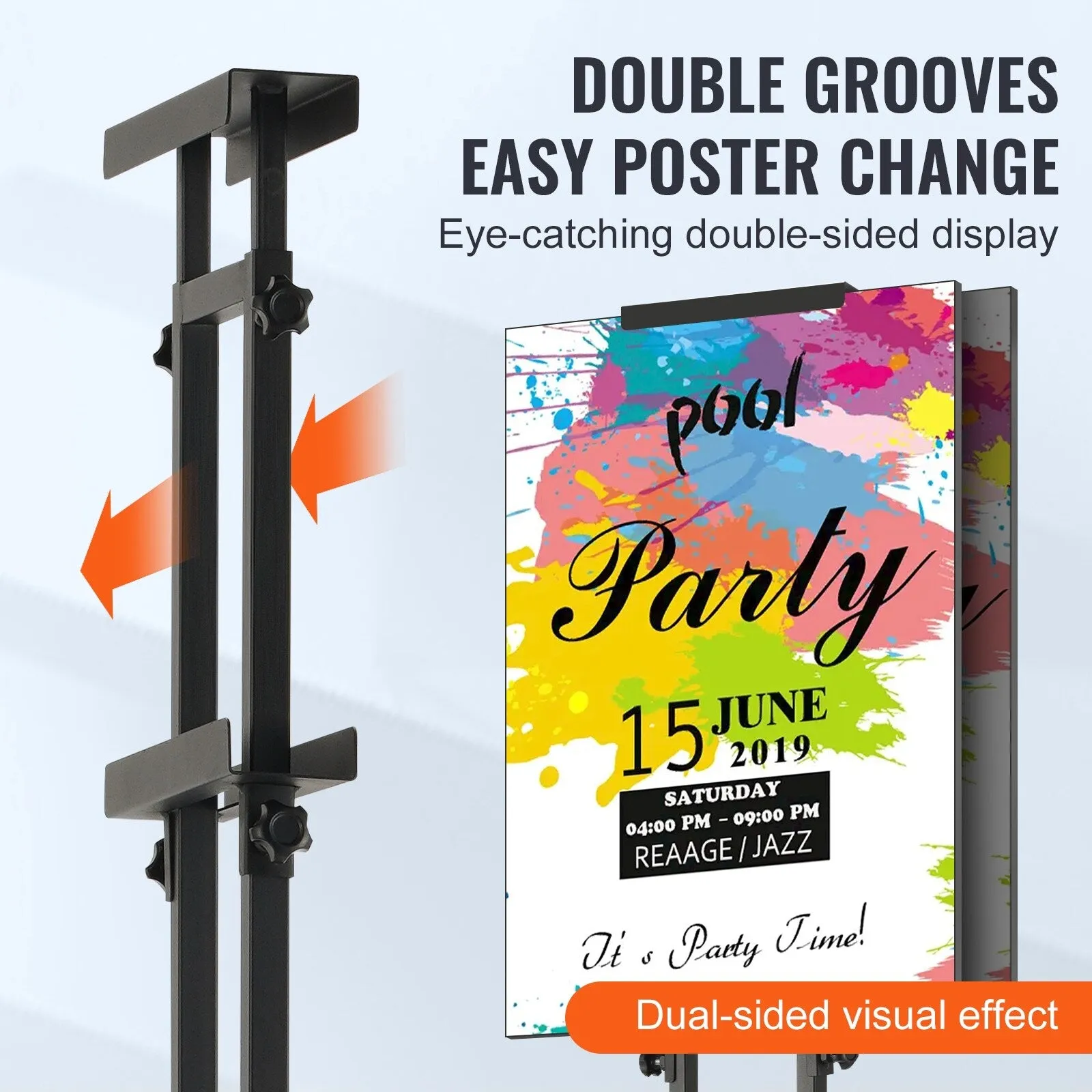 Poster Stand with Shock-absorbing Base for Display, for Board and Foam - 3.9" to 75"