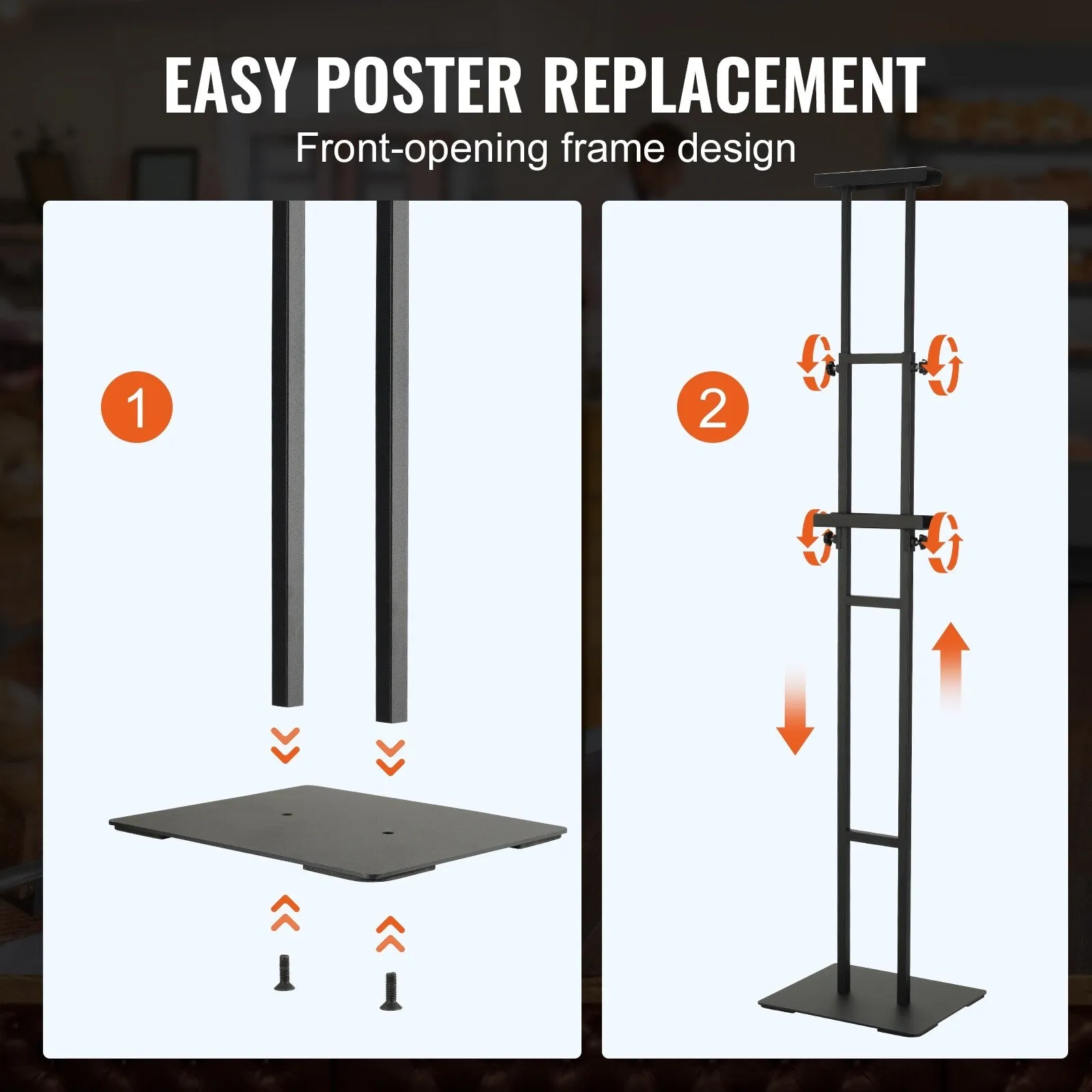 Poster Stand with Shock-absorbing Base for Display, for Board and Foam - 3.9" to 75"