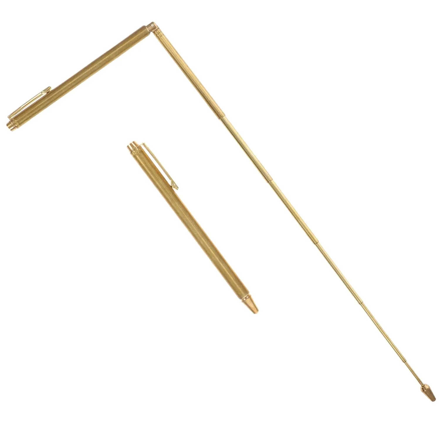PRETYZOOM 2pcs Retractable Dowsing Rods Copper Water Detection Probe for Feng Shui and Treasure Hunting Lightweight Divining Tool with Storage Bag