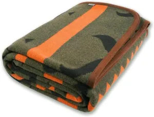 PuTian Merino Wool Blanket - 51" x 63" Thick Warm Soft Washable Twin Throw - Great for Bed, Couch, Camping, Outdoor, Pets, Travel, Green Flame
