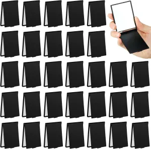 Queekay 32 Pcs Pocket Mirror Bulk Folding Compact Mini Mirror for Women Makeup Travel Cosmetic, 2 x 3 x 0.2 Inch(Black)