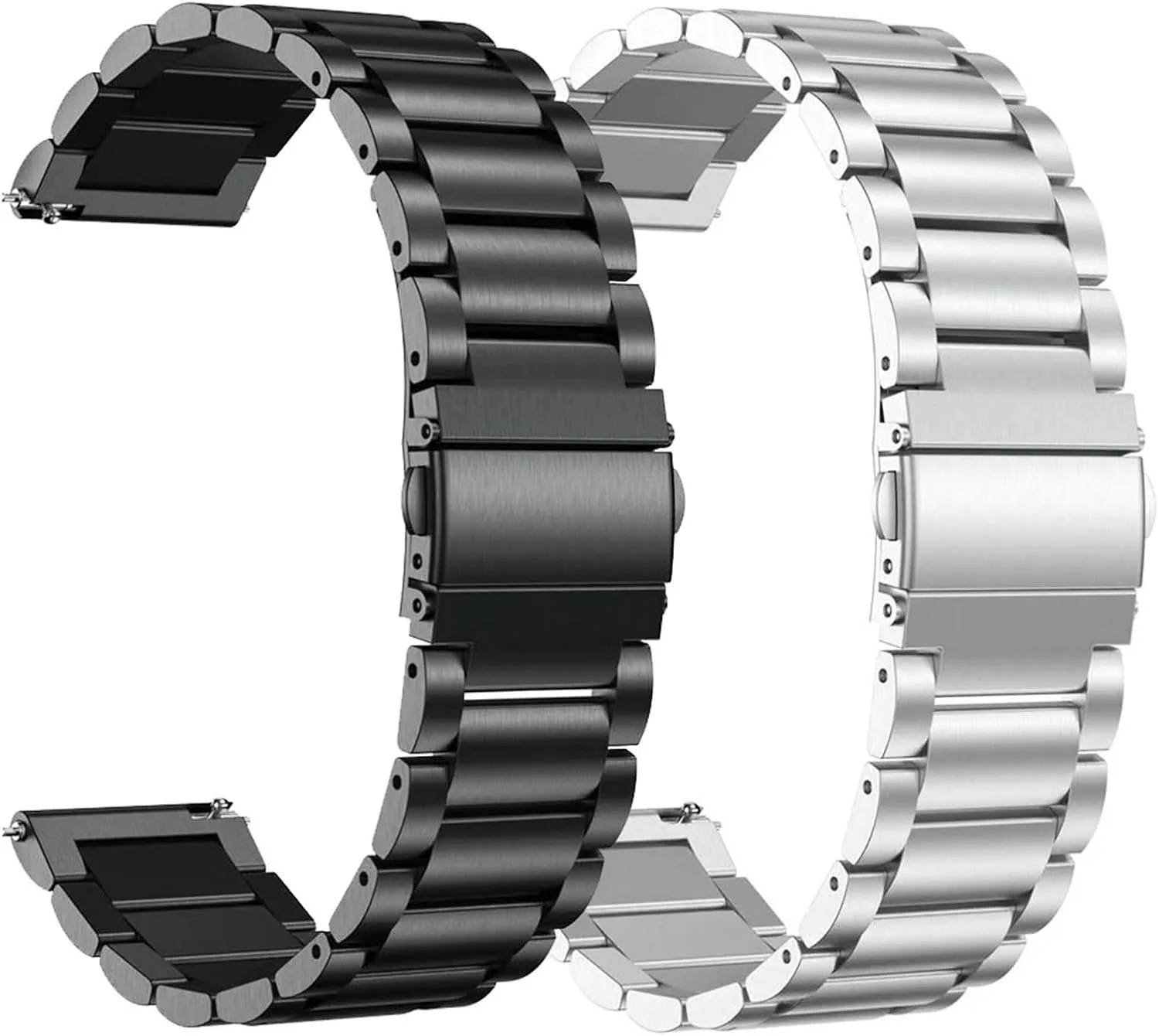 Quick Release Stainless Steel Metal Watch Band 20mm 22mm Unisex Folding Clasp For Smart Watch Quartz Watch