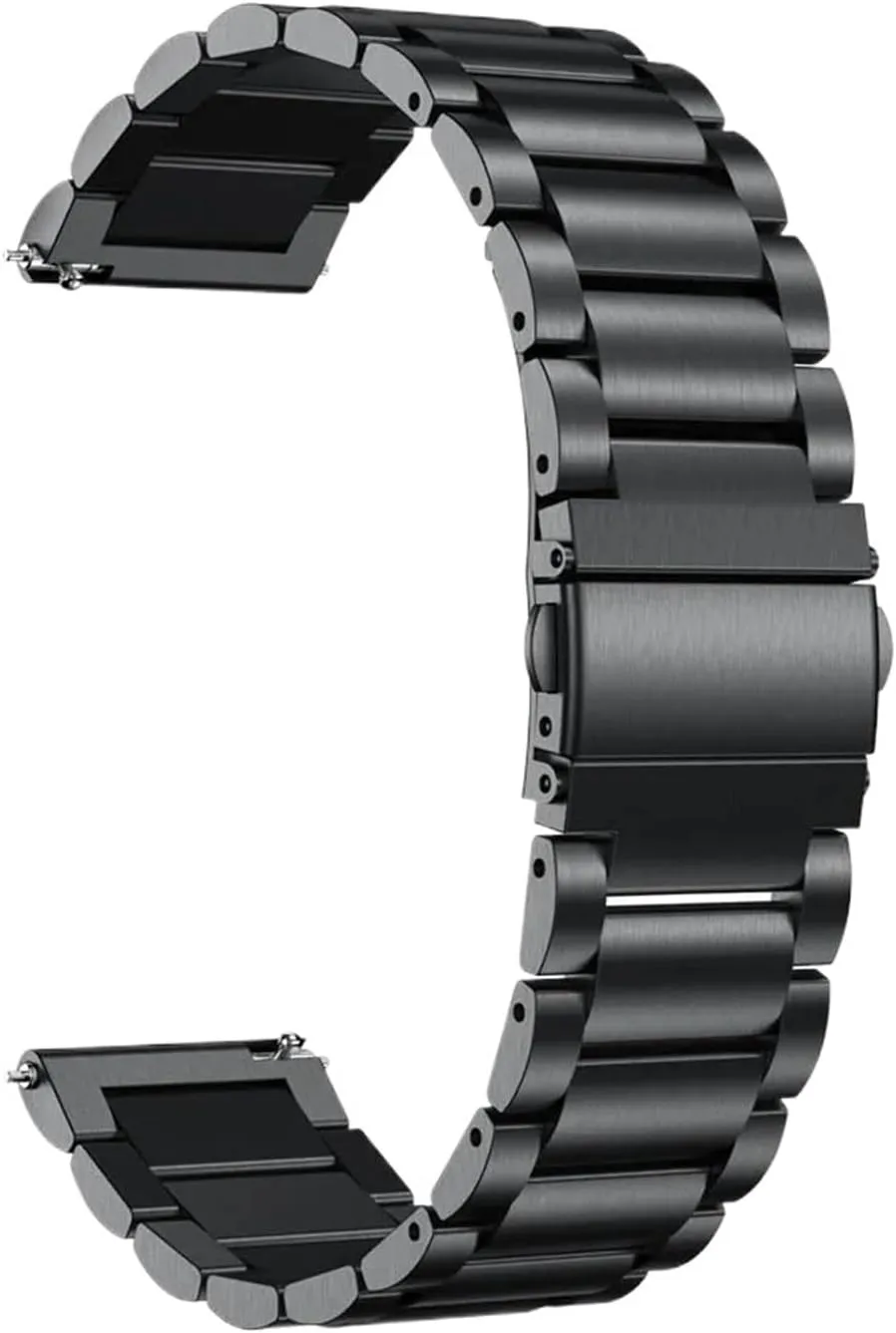 Quick Release Stainless Steel Metal Watch Band 20mm 22mm Unisex Folding Clasp For Smart Watch Quartz Watch
