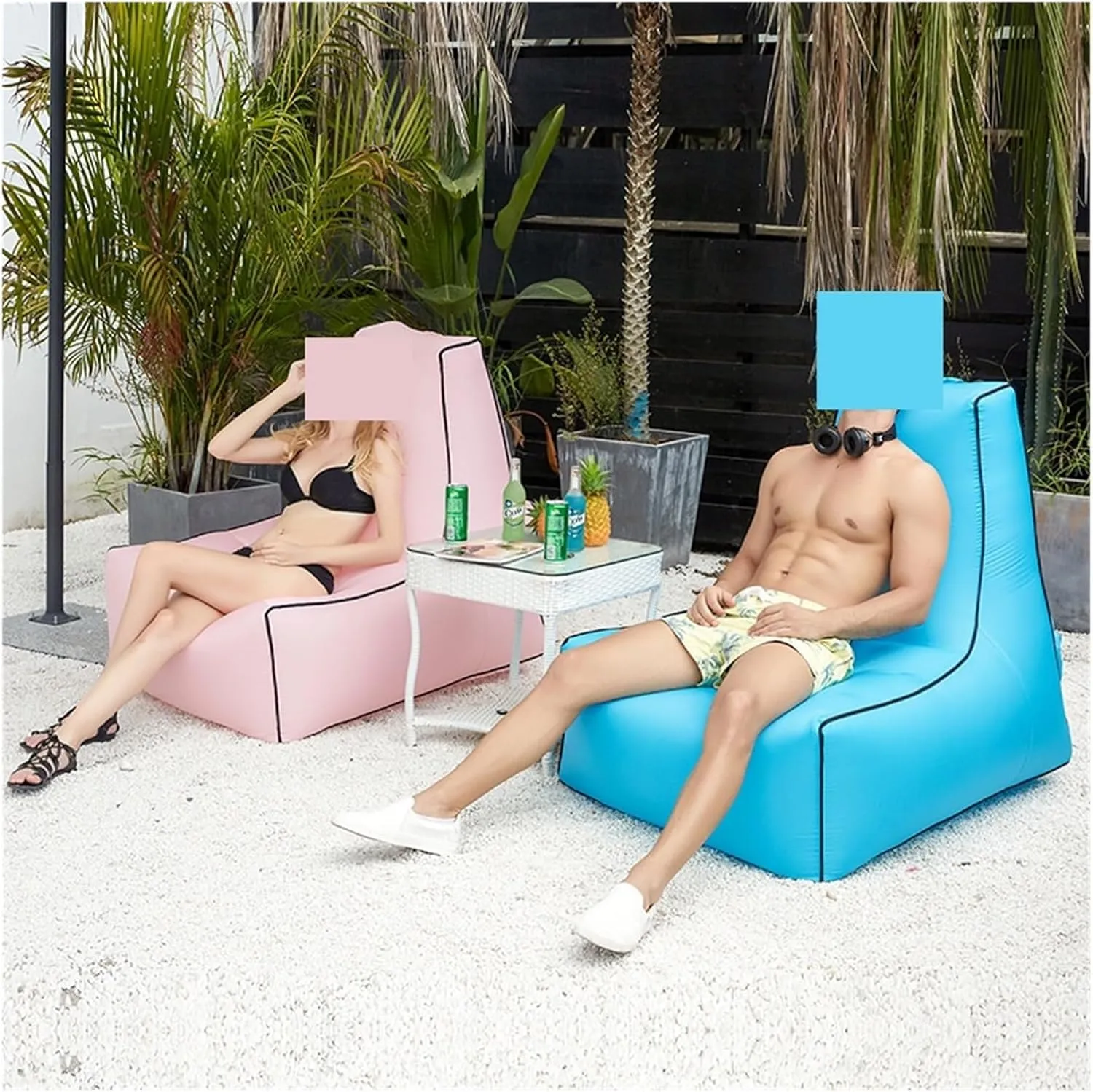 Recliner Outdoor Inflatable Sofa Square Bottom Armchair Air Beach Camping Travel Furniture Chair Tool-Free Folding Air Sofa Leisure Fit for Seat Portable (Color : 85X70X80CM-07)