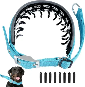 Reflective Martingale Collar for Dogs - Hidden Anti Pull Adjustable Training Collar Heavy Duty Buckle, Suitable for Small Medium Large Dogs on Walking & Hunting,Blue,M