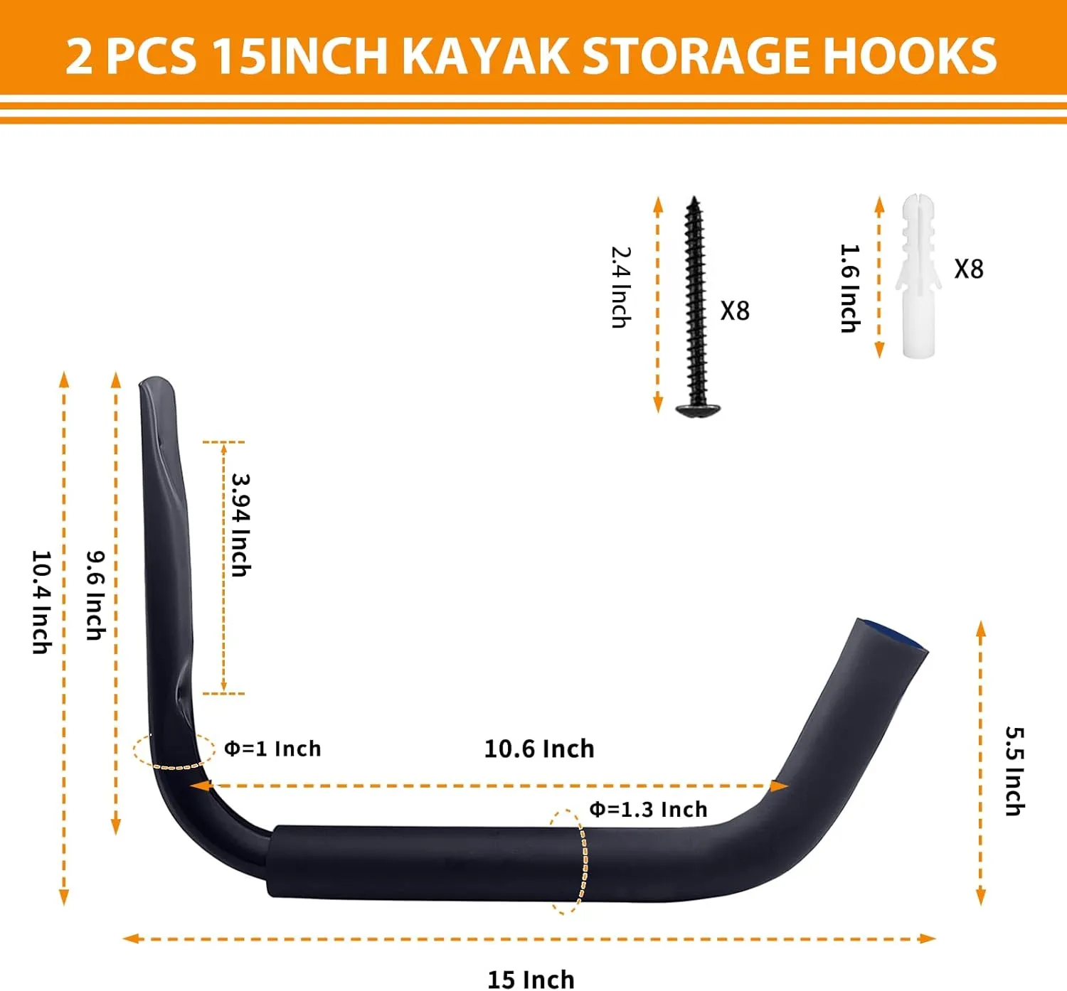 Reinforced Kayak Storage Rack, Heavy-Duty & Versatile for Garage, Dock, Indoor, Outdoor, Fits Kayaks, Canoes, Paddle Boards & Paddles