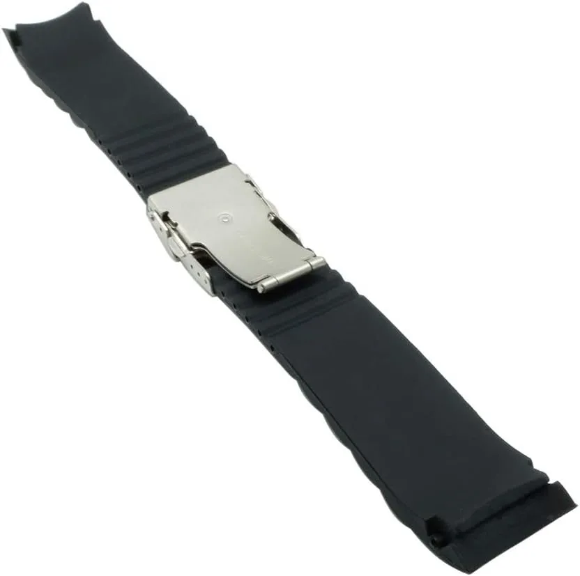 Replacement Watch Straps 16mm 18mm 20mm 22mm 24mm 26mm Silicone Rubber Diver Silicone Arc Watch Strap With Folding Stainless Steel Clasp Buckle And Tool (Band Width : 26mm)