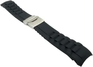 Replacement Watch Straps 16mm 18mm 20mm 22mm 24mm 26mm Silicone Rubber Diver Silicone Arc Watch Strap With Folding Stainless Steel Clasp Buckle And Tool (Band Width : 26mm)