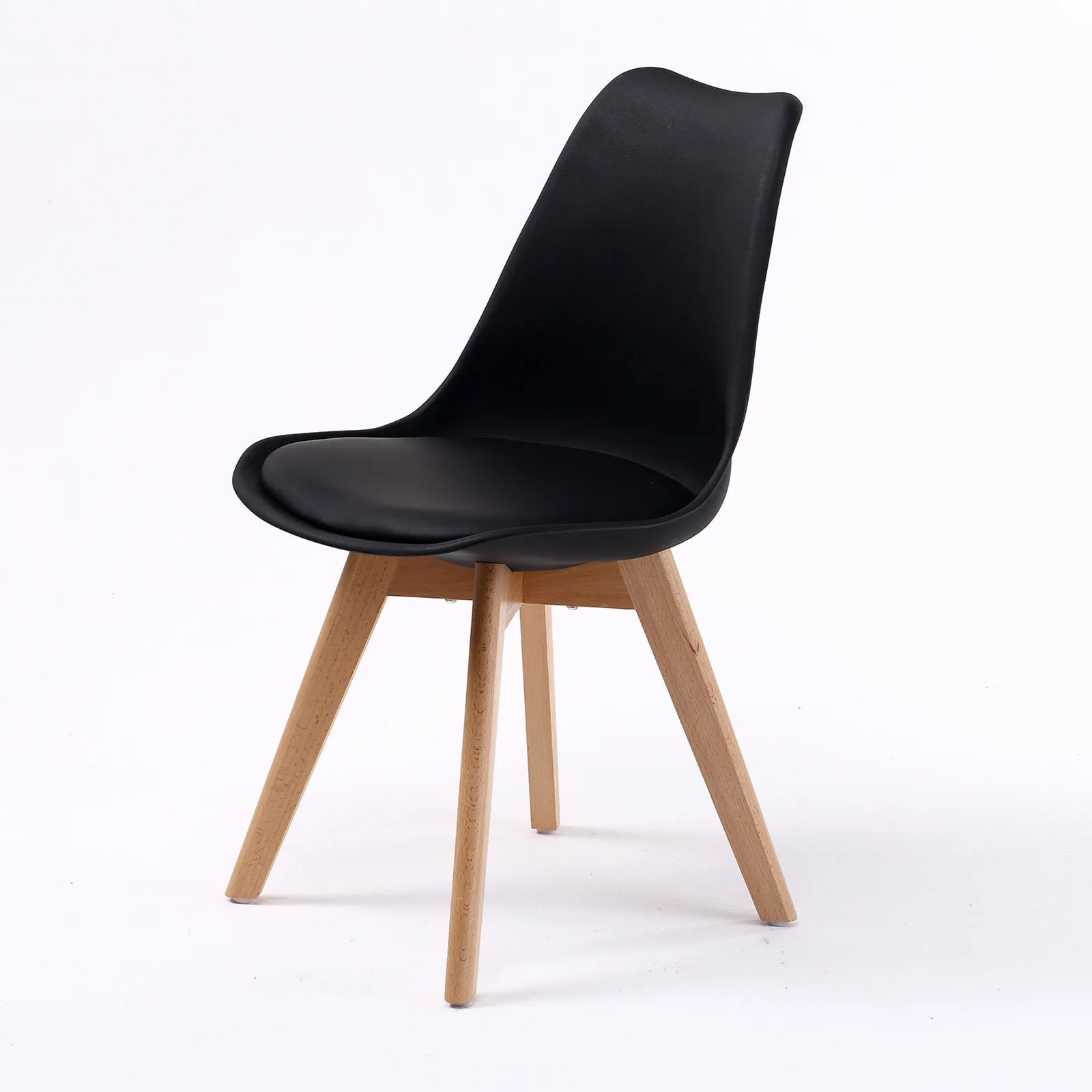 Retro (Set of 4) PU Leather Dining Chairs - Black