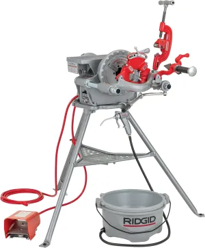 RIDGID 15682 Model 300 Power Drive Complete, 38 RPM Pipe Threading Machine with 1/2-Inch to 3/4-Inch, 1-Inch to 2-Inch Universal Alloy Threading Die Heads, Oiler