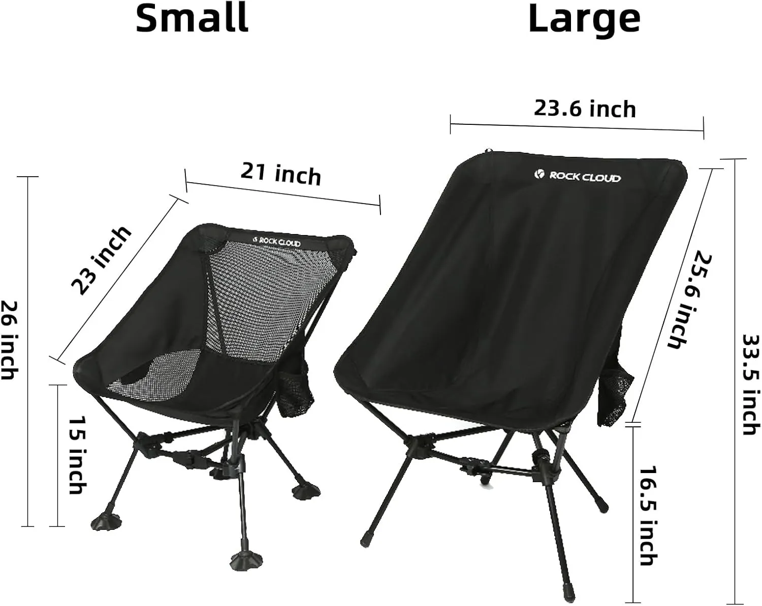 ROCK CLOUD Portable Camping Chair Ultralight Folding Chairs Compact Outdoor for Camp Hiking Backpacking Lawn Beach Sports