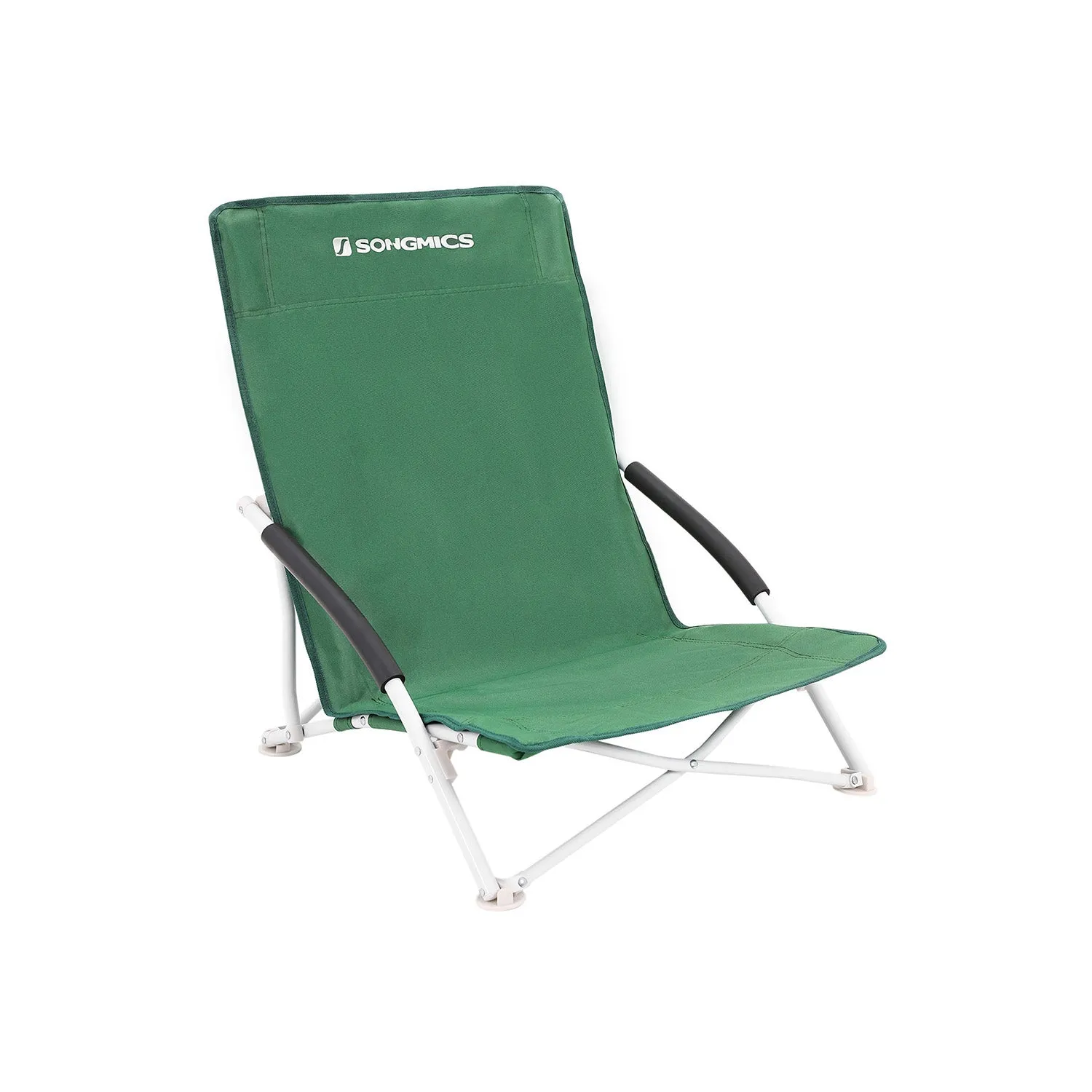 Rootz 2 Pack Green Beach Chairs - Folding Seats - Portable Lounge Chairs - 600D Oxford Fabric - Powder Coated Steel Tubes - Lightweight and Durable - Compact Design - 56cm x 53cm x 74cm