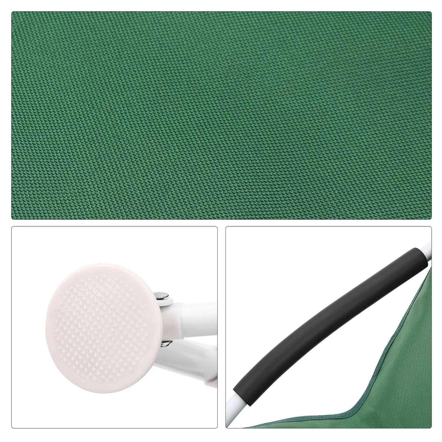 Rootz 2 Pack Green Beach Chairs - Folding Seats - Portable Lounge Chairs - 600D Oxford Fabric - Powder Coated Steel Tubes - Lightweight and Durable - Compact Design - 56cm x 53cm x 74cm