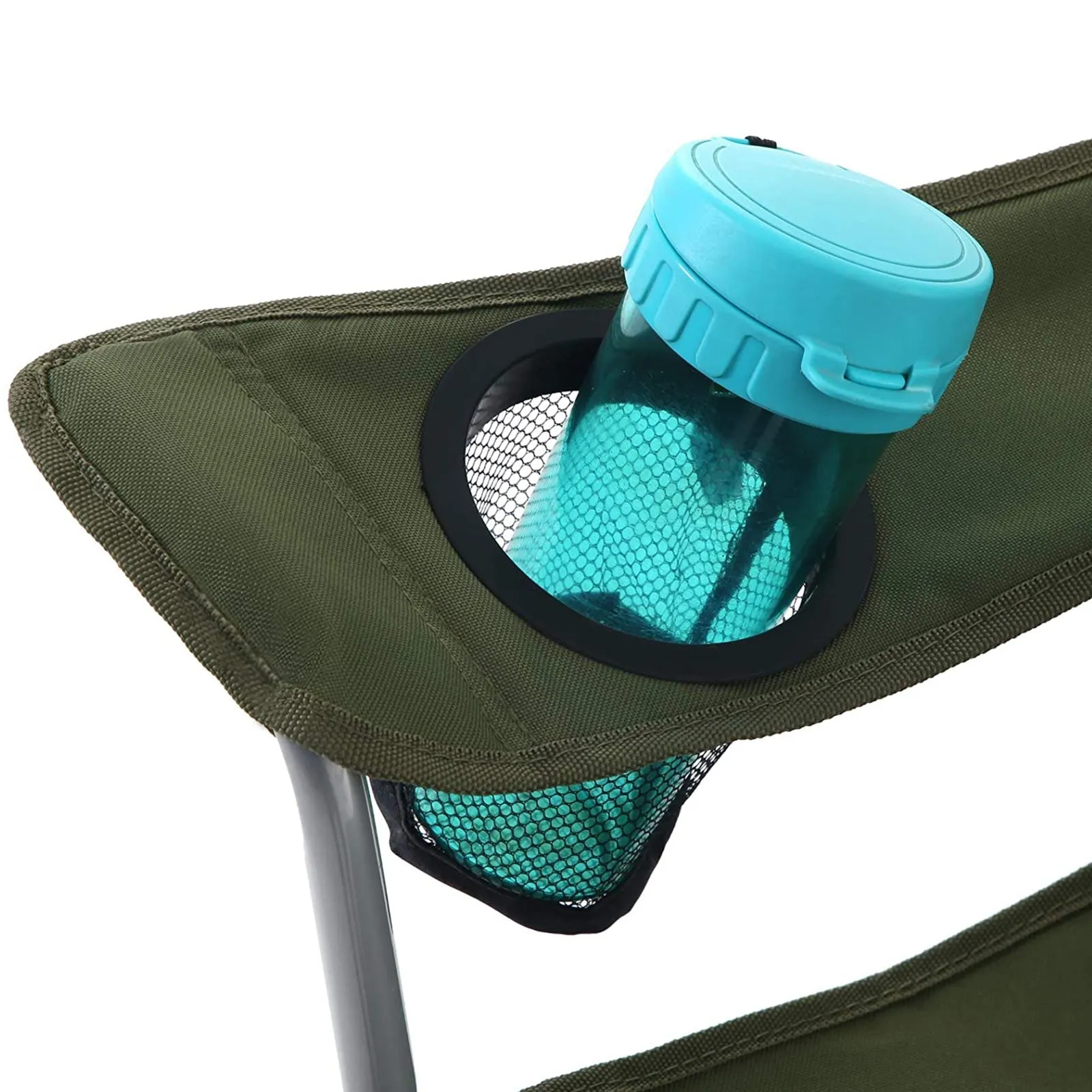 Rootz Green Camping Chair - Outdoor Chair - Folding Chair - Soft Headrest & Armrests - 81cm x 70cm x 91cm