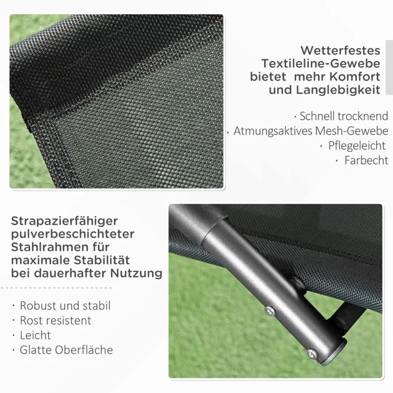 Rootz Rocking Chair - Garden Chair - Deck Chair - Ergonomic Design - Breathable Fabric - 155cm x 61cm x 88cm - Black