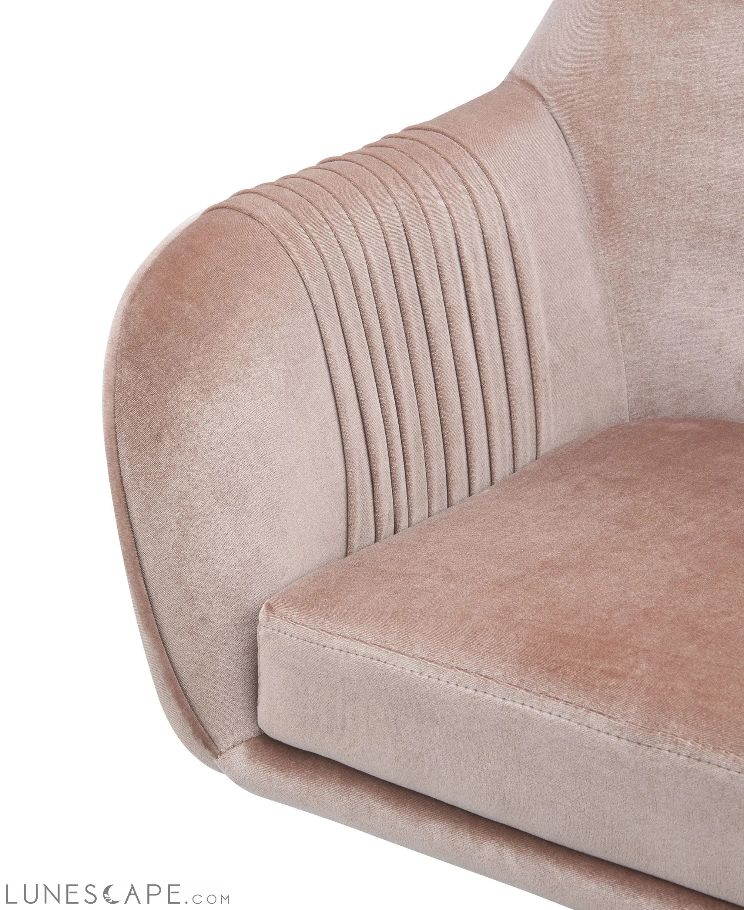 Rose Velvet Office Desk Chair on Wheels Stylish Mauve