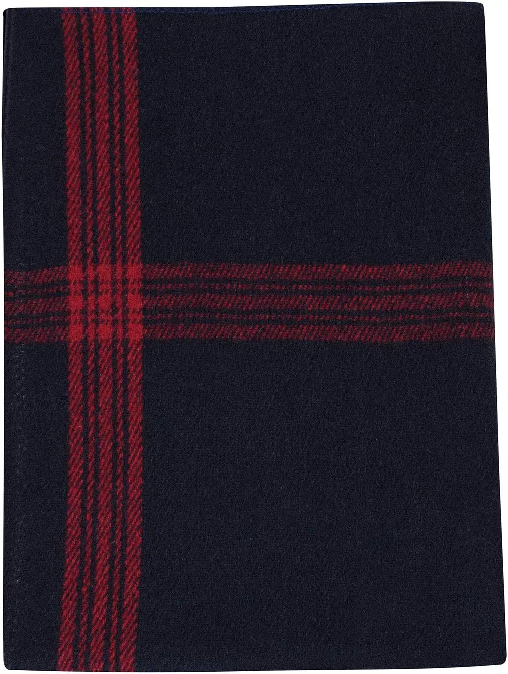 Rothco Striped Outdoor Wool Blanket – Heavyweight, Warm, and Comfortable – Emergency Blanket (Navy Blue/Red)