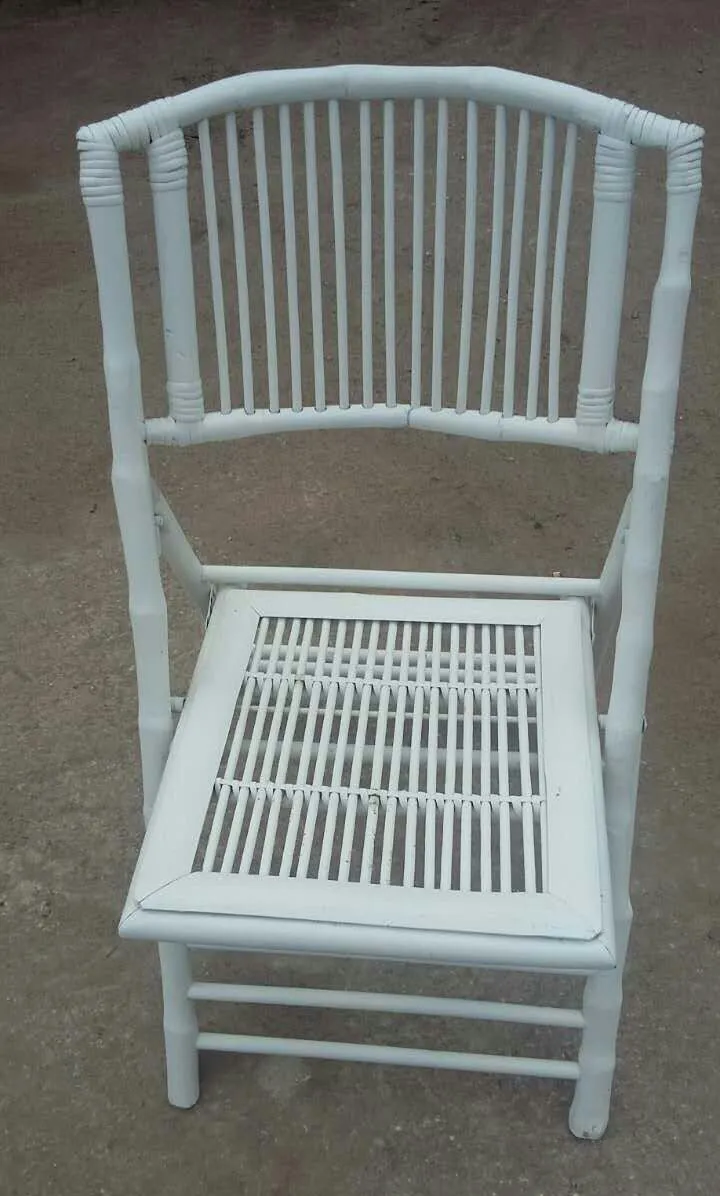 RUSTIC WHITE - Bamboo Folding Chair