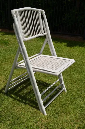 RUSTIC WHITE - Bamboo Folding Chair
