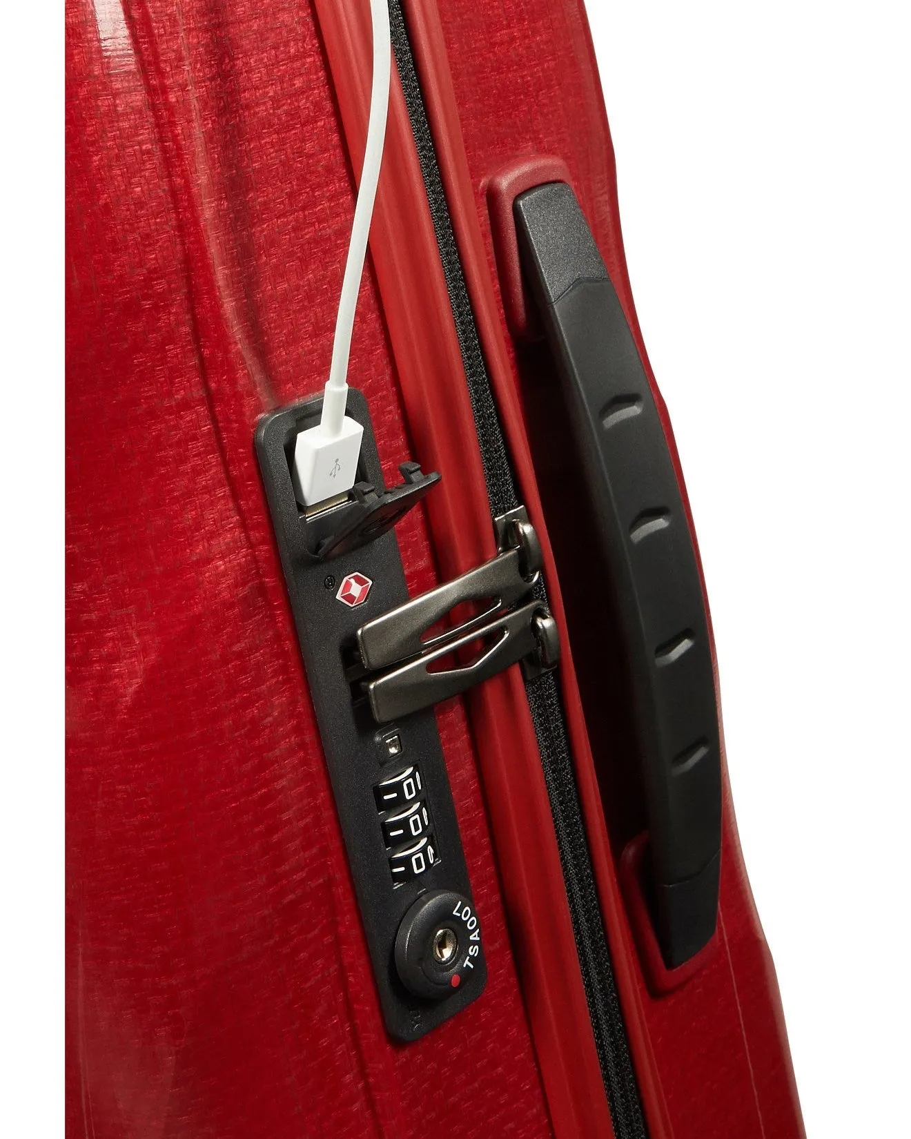 Samsonite C-Lite 55cm expandable cabin spinner Chili Red