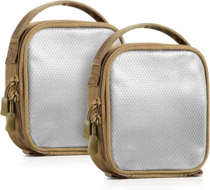 Savior Equipment Core Tactical Mesh Zipper Pouch, 6" x 6" Modular EDC Tool Organizer Range Gear Utility Storage Pocket w/Hook Backing, Dump Pouch with Handle, 2-Pack