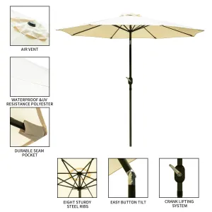 Sawan Shop 9' Aluminum Outdoor Yard Beach Patio Umbrella Crank Tilt Sunshade Cover